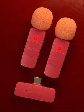 BOYA Wireless Clip-On Microphone Set in Pink